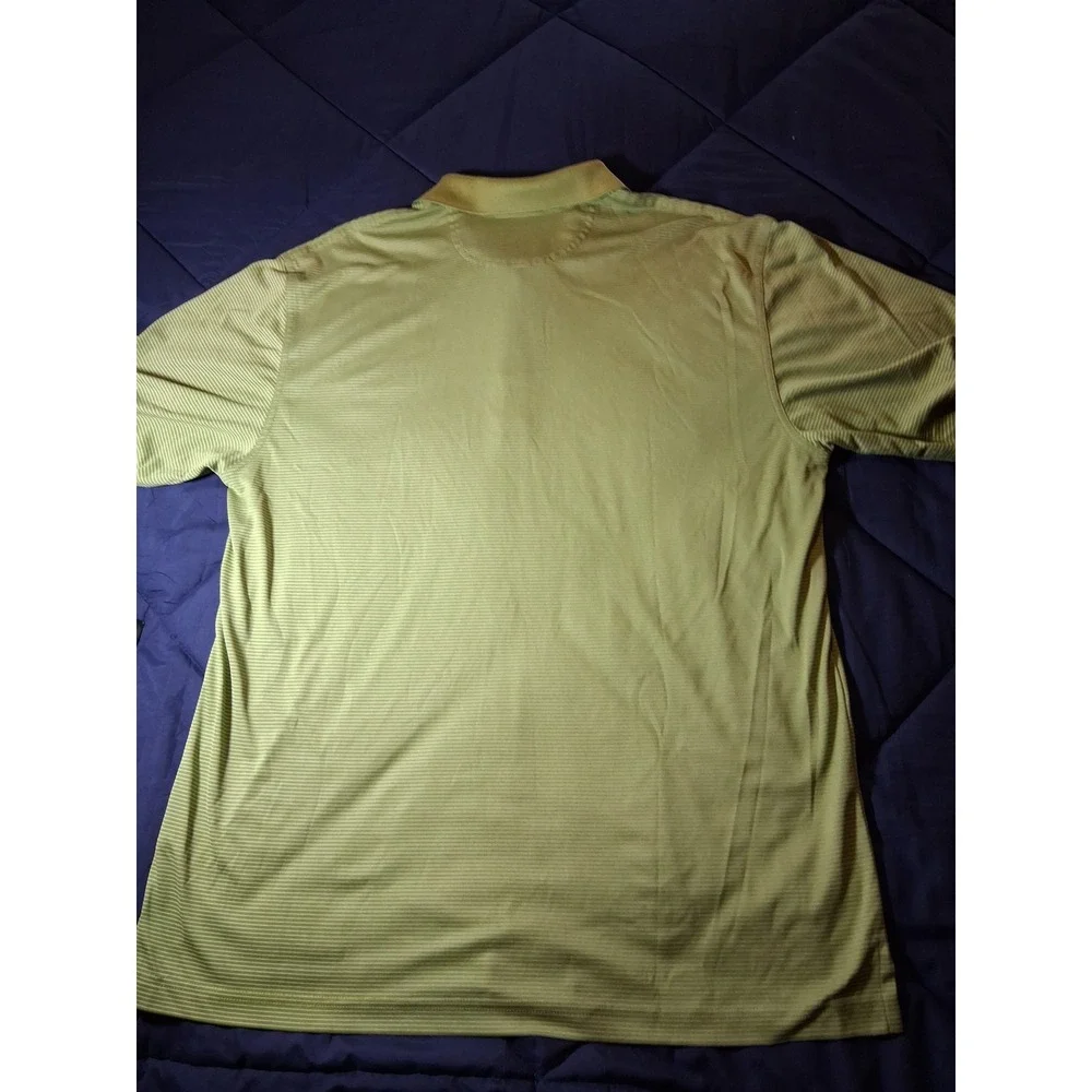 Nike‎ Play Dry Mens Green Striped Performance Golf Polo Shirt Size Large